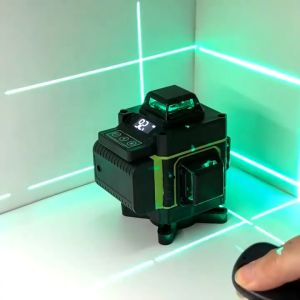 16 Line Laser Tukang Bangunan Multifungsi Waterpass 360° 4D Rotari Laser Sinar Hijau Self Leveling Digital Meteran Laser Alat Perata Otomatis 3° Untuk Konstruksi Horizontal Pemasangan Ubin Dekorasi Lemari Langit-Langit Proyek Bangunan Green Laser Beam