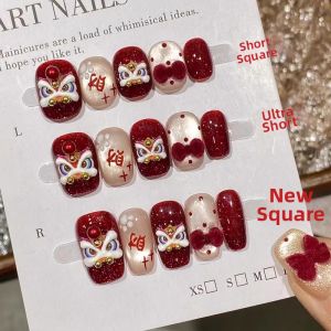 CHUBEISHI | Red Festival High-end Lion Pattern Nail Stickers