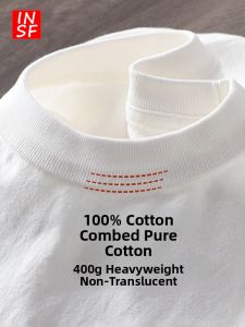 INSF | Pure Cotton White Long Sleeve T-Shirt 400G