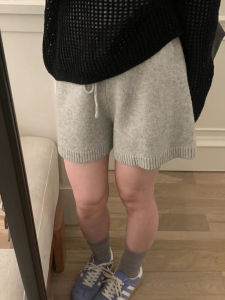 DUOFEIYAN | Drawstring Waist Loose Fit Wool Knit Shorts A-line Casual Pants