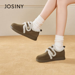 Josiny | Retro Thick-soled Easy-on Shoes Insulated Fluffy Cotton Birkenstock Style