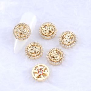 Charm tiền xoay cao cấp / Charm tiền xoay may mắn đính móng tay nail