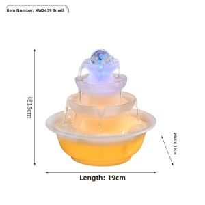 Water Wheel Fountain Desktop Water Flow Ornaments Circular Wealth Attracting Small Feng Shui Ball Living Room Decor Gifts