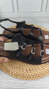 Nikaro sendal wanita let kekinan size 37-40 hitam sandal selop terbaru