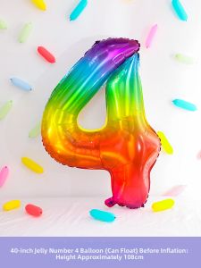 HUAFANGXISHI | Colorful Number Jelly Balloons Decoration