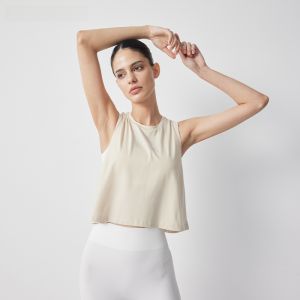 เสื้อกั๊กสปอร์ตหลวมๆ ไร้แขน ระบายอากาศได้ดี สำหรับผู้หญิง ฤดูร้อน 2023 ทรงสั้น ทรงยูจิน โพลีเอสเตอร์ คอตตอน ไนลอน