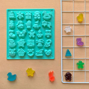 1 Khuôn Làm Sôcôla Giáng Sinh Bằng Silicon Với 25 Ngăn Hình Dạng Khác Nhau Để Làm Bánh Kẹo Sôcôla Tự Làm