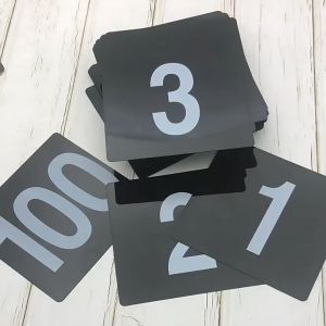 2 Inch  Plastic Table Numbers  Black Double Sided 1-25