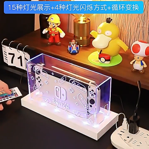 Switch 1/2: กรอบ อะคริลิค ครอบเครื่อง Nintendo Switch 2 กล่องอะคริลิค กันฝุ่น หนา 3 มม. สกรีนลายสวย light box กล่องไฟ