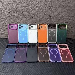 For iPhone 18 Pro Max For Magsafe Magnetic Plating Frame Phone Case For iPhone 18 17 Air 16 E 15 14 Plus 13 12 11 Pro Max Cover