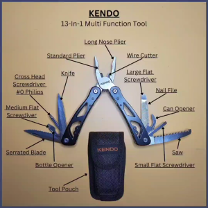 Ready stock in SG - Kendo 13-In-1 Multi Function Tool with a pouch. Stainless Steel blade