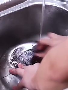 SPON CUCI PANCI WARNA HITAM SIKAT WAJAN PEMBERSIH TEKO SPONS NANO MAGIC SIKAT ALAT" DAPUR SPON AJAIB