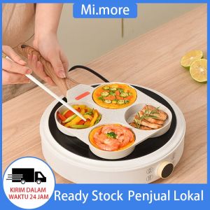 Mi.more Egg Pan Wajan 4 Lubang Temperature Control Pengatur Suhu Granit Anti Lengket Cetakan Kue / Telur Ceplok Mata Sapi | Marble Pan | Kompor Induksi Listrik Dan Gas