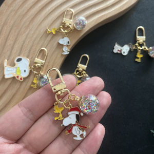 Snoopy Dog Keychain Cartoon Pendant Jewelry Fashion Car Bag Charms Key Ring Kids Gift Accessory