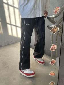 Vintage American Streetwear Casual Pants Wide Leg Sports Mens Womens Straight Leg Long Trousers Spring Summer Fashion