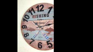 นาฬิกาแขวนผนัง LOFT FISHING ระบบQuartz นาฬิกา นาฬิกาVintage