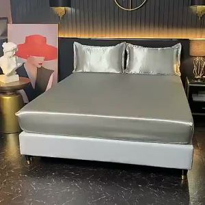 SoraX Silk Bedsheet Full Garterized Smooth & Silky Bedsheet Cooling Silk Bedsheet Mattress Protectors