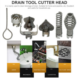 7Pcs/Set Kepala Pemotong Pembersih Saluran Air Alat Pembersih Pengeruk Pipa Cleaner Cutter Head untuk Mesin Pengeruk Pipa Alat Pembersih Pengeruk Pegas