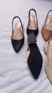 Mules Wanita Elegan Bapau Hak 3cm Tali Karet Elegan Big Size 36/44 - Nyaman dan Stylish