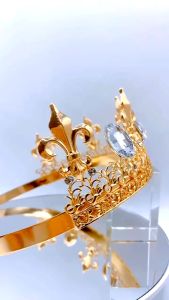 【Limited stock】 Mens crown hair accessories wedding party metal crown Halloween alloy diamond crown