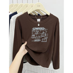 Womens Pure Cotton Long Sleeve T-shirt White Loose Fit Base Layer Shirt Early Autumn Beautiful Top Casual Daily Style