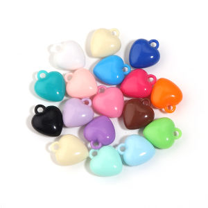 10-50pcs/lot Mixed Color Acrylic Beads Pendants Heart Shape Charms For Jewelry Making DIY Handmade Necklace Earrings Accessories