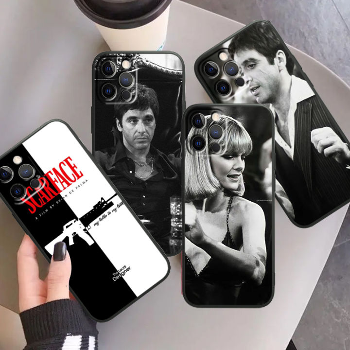 Fundas Scarface Tony Montana For iPhone 15 14 13 12 11 XR X  XS 8 7 Pro Max Plus Mini Black Phone Case
