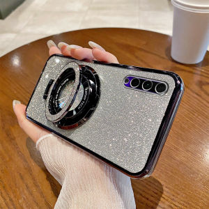 Huawei Y9Prime 2019 Phone Case Womens Gradient Sparkle Dust Anti-Fall Full Edge Protection Transparent Silicone Cover for Huawei Y7Pro 2019