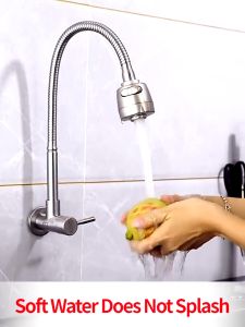 Kitchen swivel faucet Black 304 stainless steel two-speed vertical wall shower basin sink Sink basin faucet