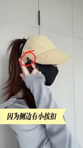 ⭐🇸🇬 READY STOCK Outdoor Anti UV Sunshade Hat Hanging Mask Ponytail Empty Top Hat Women Travel Duck Tongue Baseball Caps