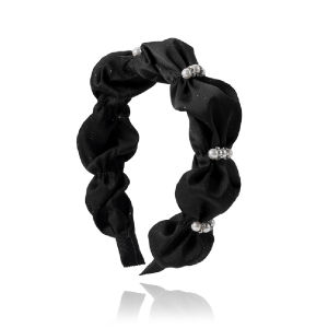 [Original] Starry Sky Ruched High Skull Top Headband [Star Love] Black Hair Pressing Headwear This Years Popular Hair Accessories