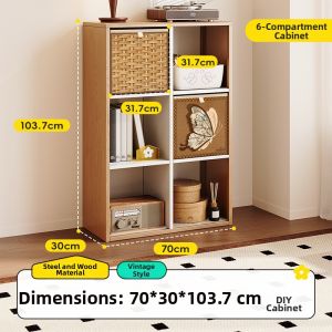 MEISD | Retro Style Integrated Wall-mounted Bookshelf and Storage Cabinet
