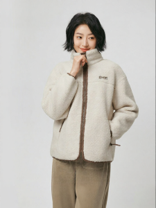 Hotwind | Sheepskin-Like Collar-Zipper Womens Jacket
