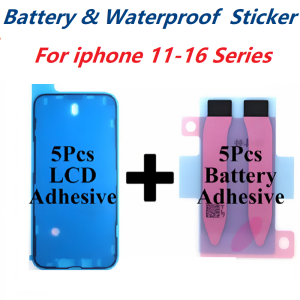 For iPhone 11 12 13 14 15 Pro Max Battery Adhesive Tape 5PCS LCD Front Screen Sticker Seal Kit OEM Waterproof Repair Parts