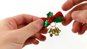 5/10Pcs Christmas Bowties with Small Bells Xmas Tree Garland Hanging PendantMini Bowknot Wreath