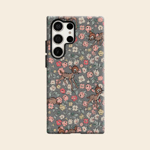 BILIBILI | Grey Deer Floral Print Luxury Fashion Full Lens Protective Case for Samsung Galaxy S26 S25 S24 A56 A36 Plus Ultra