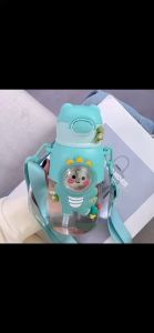 660ml Children Water Bottle With Lid & Straw Portable & Cute School Water Bottle