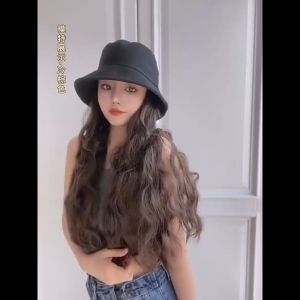 [TẶNG LƯỚI] Nón mũ gắn tóc giả cả đầu thời trang dài 60cm - MŨ VÀNH ĐEN TÓC GIẢ