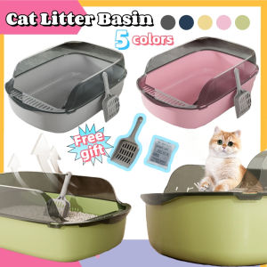 Cat Litter Box With Scoop Kitten Litter Box Cat Toilet Deodorization Leakage Prevention Cat Tray Cleaning Bath Basin