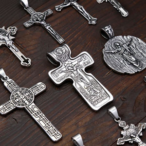 Vintage Punk Jesus Cross Pendant Stainless Steel Amulet Necklace For Men Women Unique Biker Fashion Jewelry Gifts Dropshipping