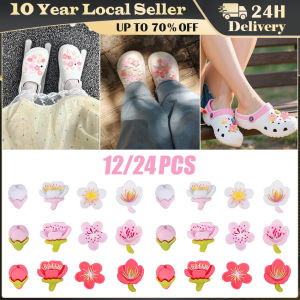 Romantic Cherry Blossom Hole Shoe Charm Popular Charms for Petal and Branch Shoe Buckle Cute Clogs Shoes Decoration Accessories