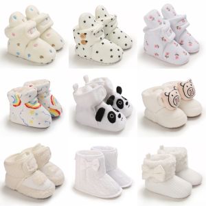 2024 เด็กฤดูใบไม้ร่วงฤดูหนาวรองเท้าเด็กทารกฤดูหนาว WARM รองเท้าแฟชั่นเด็กวัยหัดเดิน Fuzzy Balls First Walkers รองเท้าเด็ก 0-18M