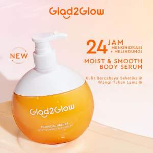 Glad2Glow Creamy Berry Overnight Bright Body Serum 300ml | Body Cream Body Lotion & G2G Tropical Velvet Moist & Smooth Menghidrasi Kulit Mencerahkan Dan Pemutih Tubuh Atasi Kulit Belang Brighty Body Care Whitening Skinvu