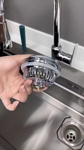 ABS SILVER POP UP SINK WASTE Stainless Steel for Sink Strainer Filter Drain Basket For Kitchen Sink Waste - 503