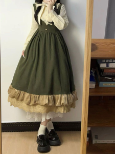 Bộ Váy Sơ Mi Dài Tay Rộng Rãi Ngọt Ngào Cho Nữ Bộ Váy Hai Mảnh Phong Cách Ngọt Ngào Cao Cấp Thường Ngày Mùa Thu Mùa Đông