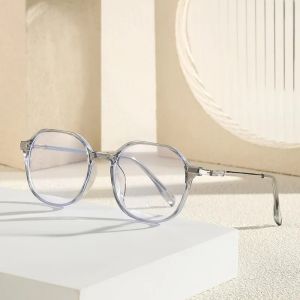 New Womens Flat Mirror Polygonal Womens Decorative Glasses Frame Suitable for Daily Wearing in Photography