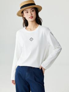 INMAN | Áo Thun Cotton Dài Tay Thoáng Khí Ôm Sát Có Thêu