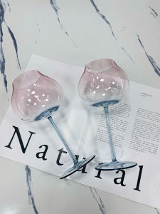 ชุดแก้วไวน์คริสตัลสีฟ้าทะเลสูง ชุดแก้วไวน์แดงสำหรับใช้ในบ้าน เครื่องดื่มระดับไฮเอนด์ แก้วไวน์แบบลำลอง ชุดแก้วไวน์คริสตัล 2 ชิ้น