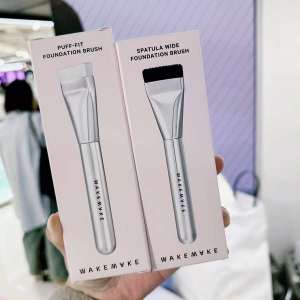 WAKEMAKE South Korea genuine goods One-character Foundation Brush Flat Head No Powder Makeup Tool Seamless Clear Makeup Brush