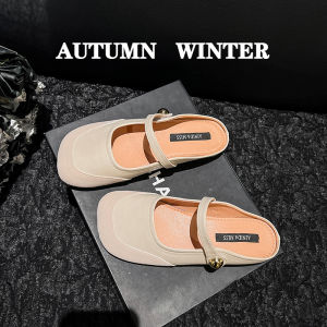 Elegant French Style Half Slippers Women Summer Outdoor Wear Flat Bottom Shoes for Skirts Lazy Person Sandals Korean Version
